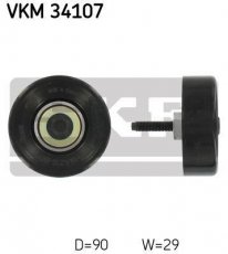 Купити VKM 34107 SKF Ролик приводного ременя Fiesta (1.8 DI, TD 1.8), D-зовнішній: 90 мм, ширина 29 мм