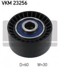 Купити VKM 23256 SKF Ролик приводного ременя Сітроен С3 (1.6, 1.6 16V), D-зовнішній: 60 мм, ширина 30 мм