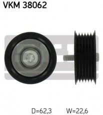 Купити VKM 38062 SKF Ролик приводного ременя Mercedes 212 (3.0, 3.5, 5.5), D-зовнішній: 62,3 мм, ширина 22,6 мм