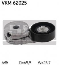 Купить VKM 62025 SKF Ролик приводного ремня Clio 2.0 16V, D-наружный: 69,9 мм, ширина 26,7 мм