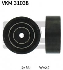 Купить VKM 31038 SKF Ролик приводного ремня Суперб 2.5 TDI, D-наружный: 64 мм, ширина 24 мм