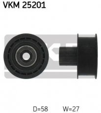 Ролик приводного ремня VKM 25201 SKF – D-наружный: 58 мм, ширина 27 мм фото 1