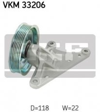 Купити VKM 33206 SKF Ролик приводного ременя Партнер (1.6 HDi, 1.6 HDi 90), D-зовнішній: 118 мм, ширина 22 мм
