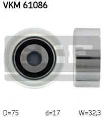 Купить VKM 61086 SKF Ролик приводного ремня Toyota, D-наружный: 75 мм, ширина 32,3 мм