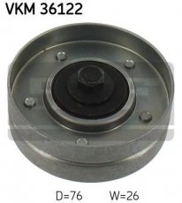 Купити VKM 36122 SKF Ролик приводного ременя, D-зовнішній: 76 мм, ширина 26 мм