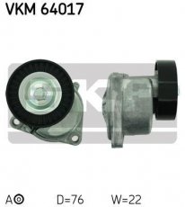 Купити VKM 64017 SKF Ролик приводного ременя, D-зовнішній: 76 мм, ширина 22 мм