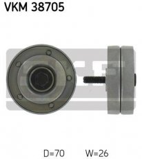 Купить VKM 38705 SKF Ролик приводного ремня МИНИ, D-наружный: 70 мм, ширина 26 мм