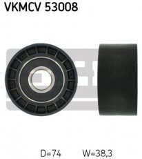 Купить VKMCV 53008 SKF Ролик приводного ремня, D-наружный: 74 мм, ширина 38,3 мм