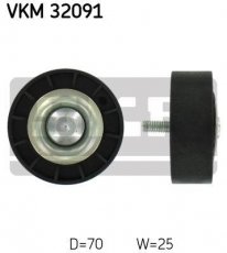 Купить VKM 32091 SKF Ролик приводного ремня Iveco, D-наружный: 70 мм, ширина 25 мм