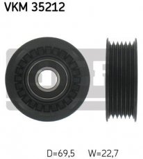 Купить VKM 35212 SKF Ролик приводного ремня Espace 3.0 dCi, D-наружный: 69,5 мм, ширина 22,7 мм