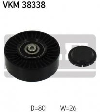 Купить VKM 38338 SKF Ролик приводного ремня БМВ Х5 (3.0 d, 3.0 sd, xDrive 35 d), D-наружный: 80 мм, ширина 26 мм