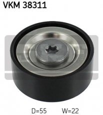 Купить VKM 38311 SKF Ролик приводного ремня Auris 1.6 D4-D, D-наружный: 55 мм, ширина 22 мм