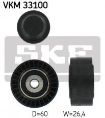Купить VKM 33100 SKF Ролик приводного ремня Ситроен С3 (1.0 VTi 68, 1.2 VTi 82), D-наружный: 60 мм, ширина 26,4 мм