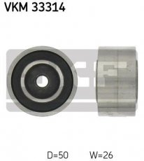 Купити VKM 33314 SKF Ролик приводного ременя Джампер (2.0 HDi, 2.2 HDi), D-зовнішній: 50 мм, ширина 26 мм