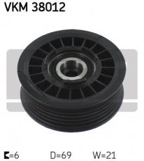 Купить VKM 38012 SKF Ролик приводного ремня Vito (108 D 2.3, 110 TD 2.3, V 230 TD), D-наружный: 70 мм, ширина 26 мм