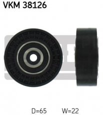 Купити VKM 38126 SKF Ролик приводного ременя, D-зовнішній: 65 мм, ширина 22 мм