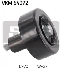 Купить VKM 64072 SKF Ролик приводного ремня Соренто (2.0, 2.2), D-наружный: 70 мм, ширина 27 мм