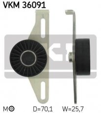 Купить VKM 36091 SKF Ролик приводного ремня Laguna (1.6 16V, 1.6 LPG), D-наружный: 70 мм, ширина 25,7 мм