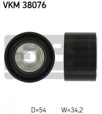 Купити VKM 38076 SKF Ролик приводного ременя, D-зовнішній: 54 мм, ширина 34,2 мм