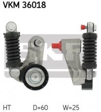 Купити VKM 36018 SKF Ролик приводного ременя Megane (1.9 D, 1.9 D Eco, 1.9 dT), D-зовнішній: 60 мм, ширина 25 мм