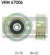 Ролик приводного ремня VKM 67006 SKF – D-наружный: 70 мм, ширина 22 мм фото 1