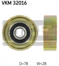 Купить VKM 32016 SKF Ролик приводного ремня Tipo (1.9 D, 1.9 TD), D-наружный: 78 мм, ширина 28 мм