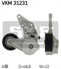 Купити VKM 31231 SKF Ролик приводного ременя Sharan (2.8 V6 24V, 2.8 V6 24V 4motion), D-зовнішній: 68,8 мм, ширина 22 мм