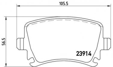 Купить P 85 073 Brembo Тормозные колодки задние Passat (B6, B7) (1.4, 1.6, 1.9, 2.0) подготовлено для датчика износа колодок