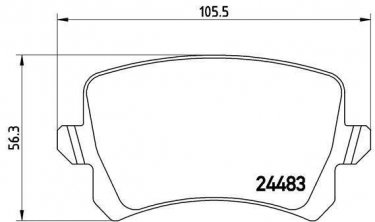 Купить P 85 109 Brembo Тормозные колодки задние Passat (B6, B7) (1.4, 1.6, 1.8, 1.9, 2.0) без датчика износа