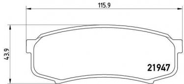 Купить P 83 024 Brembo Тормозные колодки задние Хайлюкс (2.4, 2.7, 3.0, 3.4, 4.0) без датчика износа