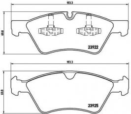 Купить P 50 063 Brembo Тормозные колодки передние Mercedes 211 подготовлено для датчика износа колодок