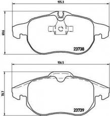 Купить P 59 043 Brembo Тормозные колодки передние Зафира Б 2.0 подготовлено для датчика износа колодок