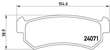 Купить P 10 001 Brembo Тормозные колодки задние Лачетти (1.4, 1.6, 1.8) без датчика износа