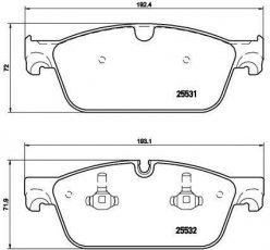 Купить P 50 102 Brembo Тормозные колодки передние М Класс W166 (2.1, 3.0, 3.5, 4.7, 5.5) подготовлено для датчика износа колодок