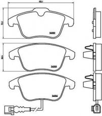 Купити P 85 112 Brembo Гальмівні колодки передні Ауді Ку3 (1.4, 2.0, 2.5) з датчиком зносу