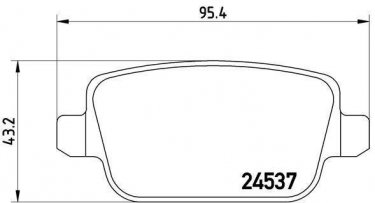 Купити P 24 075 Brembo Гальмівні колодки задні Focus 2 (2.5 RS, 2.5 RS 500) без датчика зносу