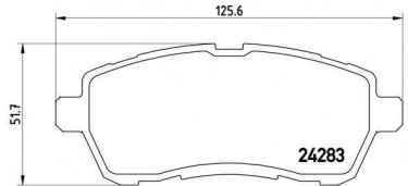 Купить P 24 072 Brembo Тормозные колодки передние Фиеста 6 (1.0, 1.2, 1.4, 1.5, 1.6) без датчика износа