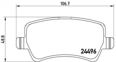 Купить P 86 021 Brembo Тормозные колодки задние XC70 (2.0, 2.4, 2.5, 3.0, 3.2) без датчика износа