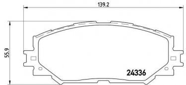 Купить P 83 082 Brembo Тормозные колодки передние Corolla (120, 140, 150) (1.3, 1.4, 1.6, 1.8, 2.0) без датчика износа