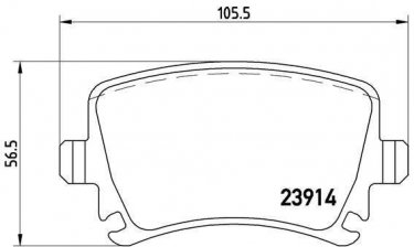 Купить P 85 095 Brembo Тормозные колодки задние Суперб (1.8, 2.0, 3.6) подготовлено для датчика износа колодок