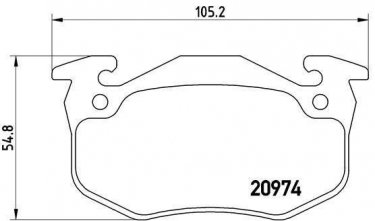 Купить P 61 032 Brembo Тормозные колодки задние Клио (1, 2) подготовлено для датчика износа колодок