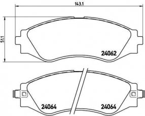 Купить P 10 006 Brembo Тормозные колодки передние Epica (1.8, 2.0, 2.5) с звуковым предупреждением износа