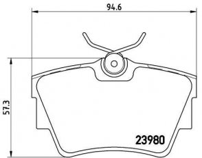 Купить P 59 041 Brembo Тормозные колодки задние Виваро (1.6, 1.9, 2.0, 2.5) без датчика износа