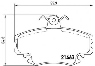 Купить P 68 038 Brembo Тормозные колодки передние Меган 1 (1.4, 1.6, 1.9, 2.0) без датчика износа