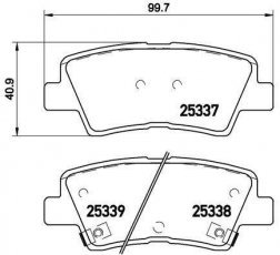 Купить P 30 067 Brembo Тормозные колодки задние Соул (0.0, 1.6, 2.0) с звуковым предупреждением износа
