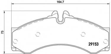 Купить P 50 028 Brembo Тормозные колодки передние Спринтер 904 (2.1, 2.3, 2.7, 2.9) подготовлено для датчика износа колодок