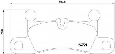 Купити P 65 027 Brembo Гальмівні колодки задні Туарег (3.0, 3.6, 4.1, 4.2) подготовлено для датчика износа колодок