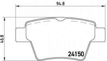 Купити P 61 080 Brembo Гальмівні колодки задні Citroen C4 (1.4, 1.6, 2.0) без датчика зносу