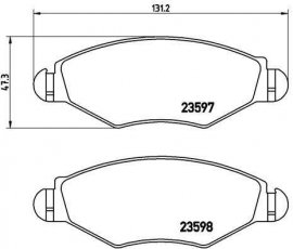 Купити P 61 063 Brembo Гальмівні колодки передні Peugeot 206 (1.0, 1.1, 1.4, 1.6, 1.9) без датчика зносу