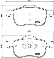 Купить P 86 016 Brembo Тормозные колодки передние XC70 (2.4, 2.5) без датчика износа